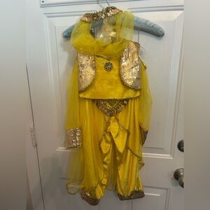 🆓Free w purchase! Belly Dancing Glittery Gold Kids Dress Up Dance Costume✨